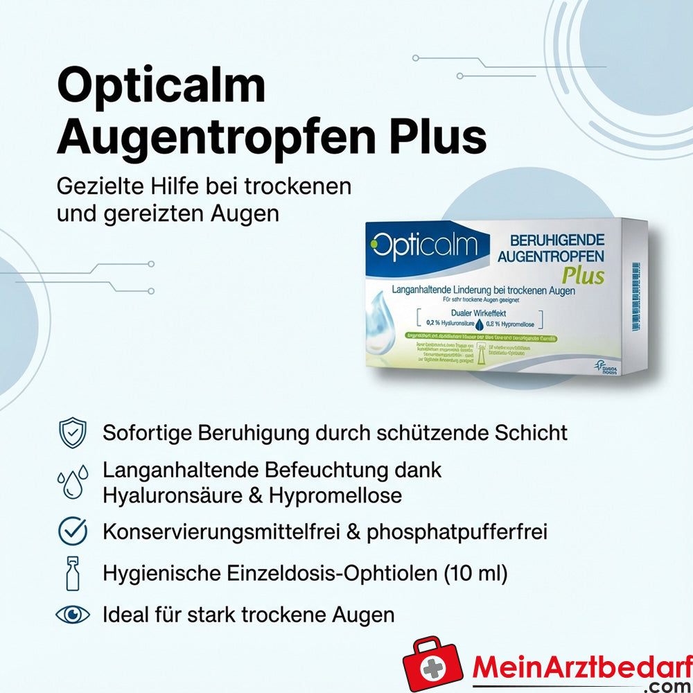 Opticalm Colirio Calmante Plus Hipromelosa 1 mg y Ácido Hialurónico 1 mg vial monodosis 10 ml