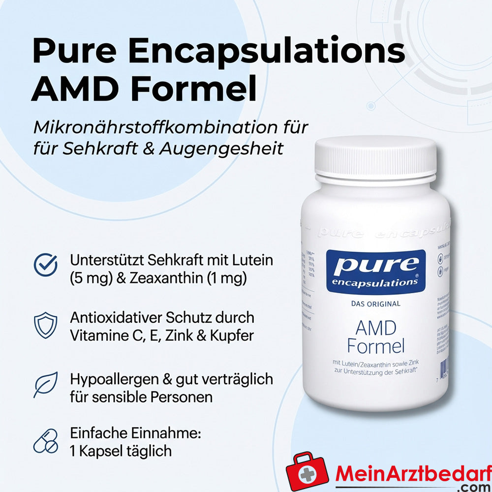 Pure Encapsulations AMD-Formula Luteina 5 mg Zeaksantyna 1 mg Kapsułki 60 kapsułek
