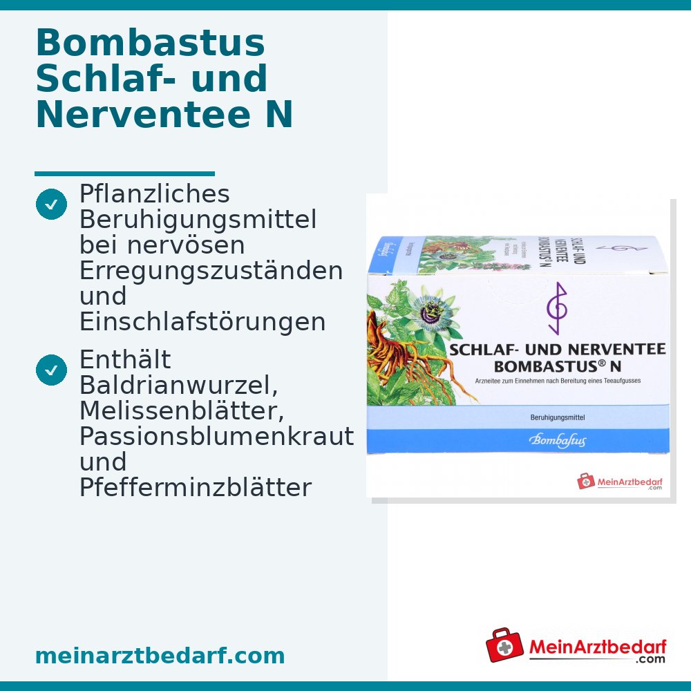 Bombastus Schlaf- und Nerventee N mit Baldrian, Melisse & Passionsblume Teebeutel 20 Beutel, 20 x 2 g