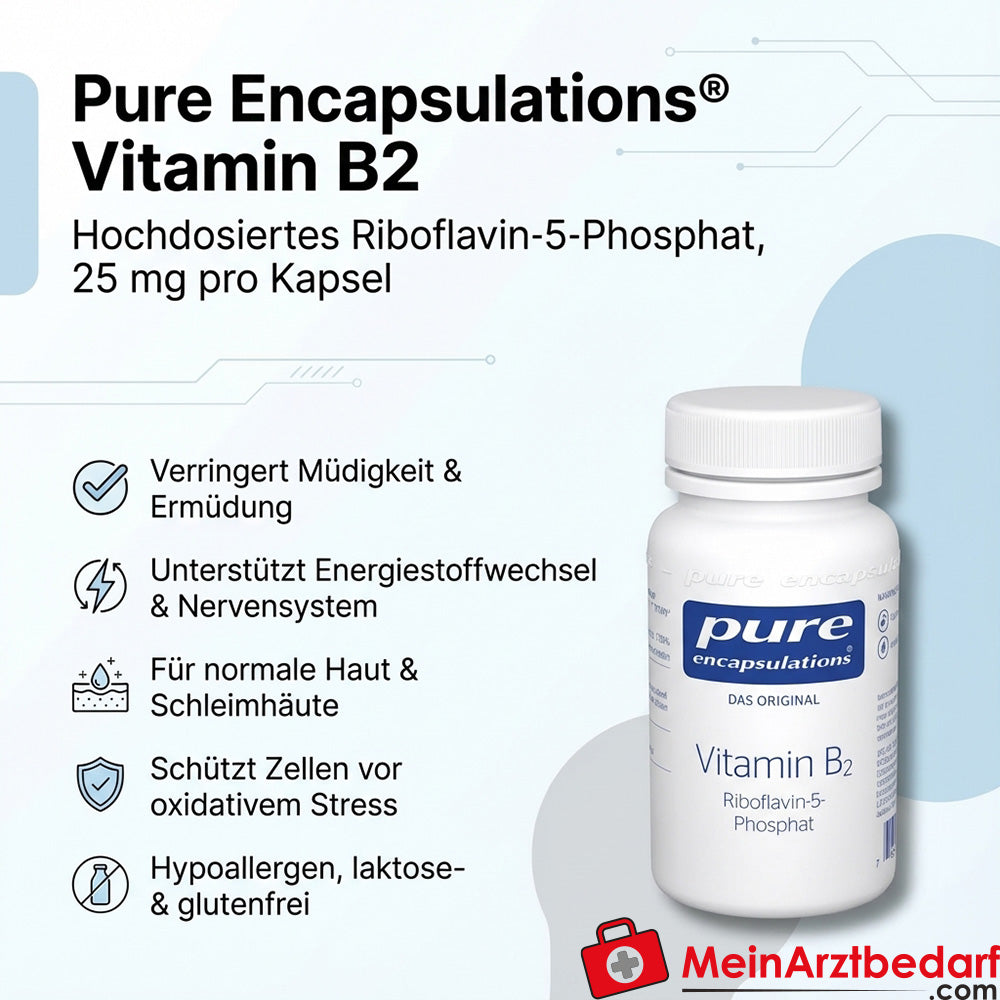 Pure Encapsulations Vitamin B2 (Riboflavin-5‑Phosphat) 25 mg Kapseln 90 Stück