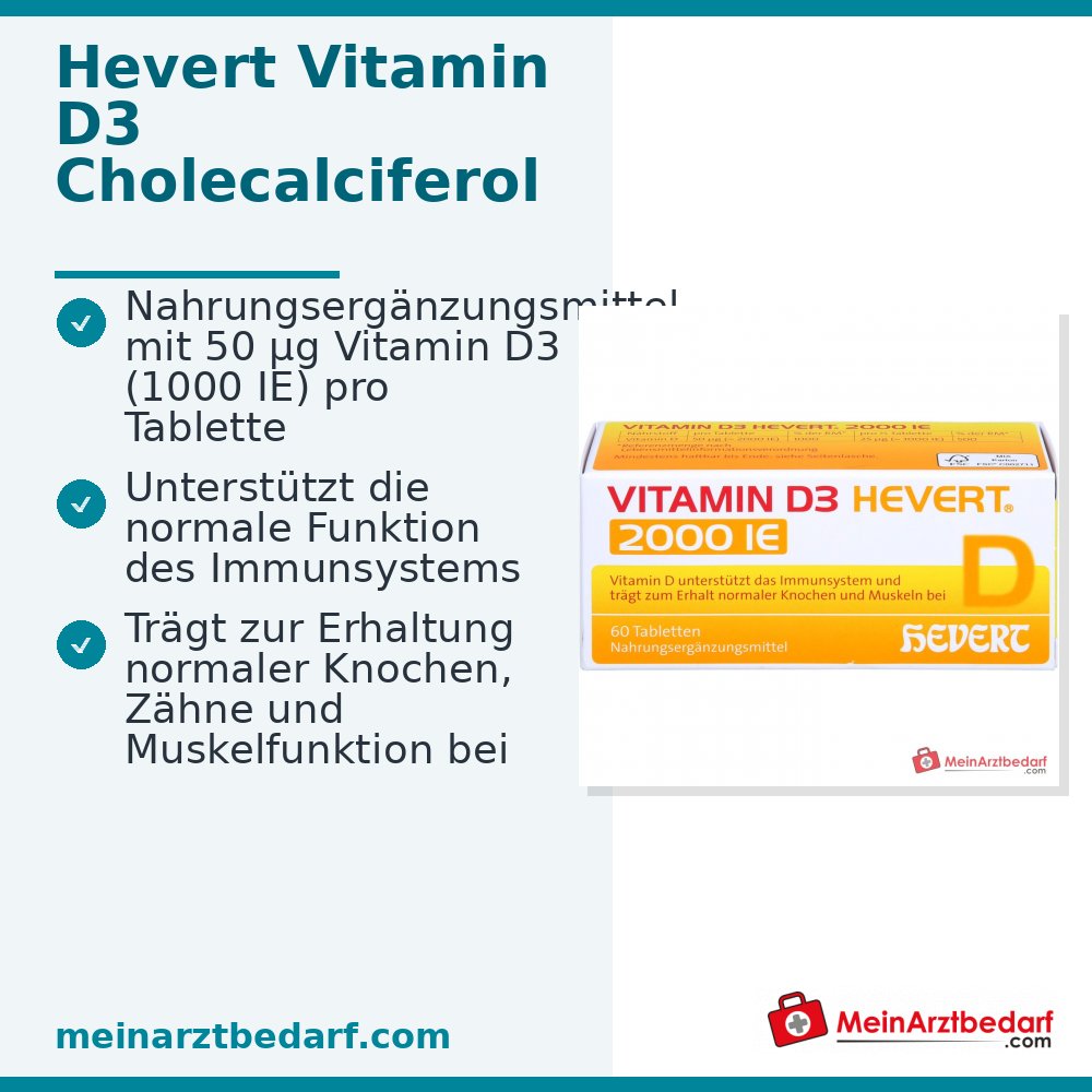 Hevert Vitamin D3 Cholecalciferol Tabletten, 60 St.