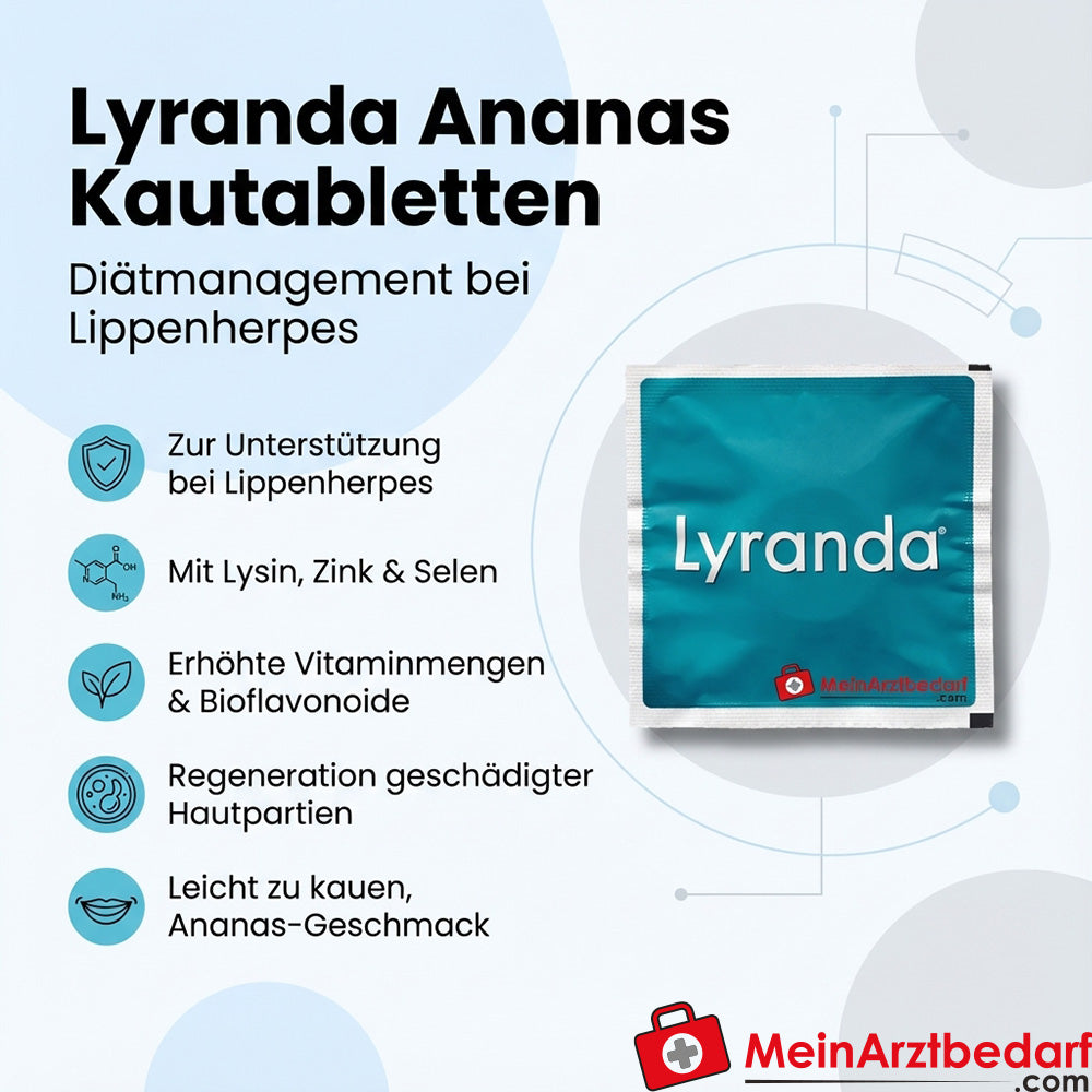 Lyranda Ananas Lysin Zink Selen Kautabletten 20 Stück