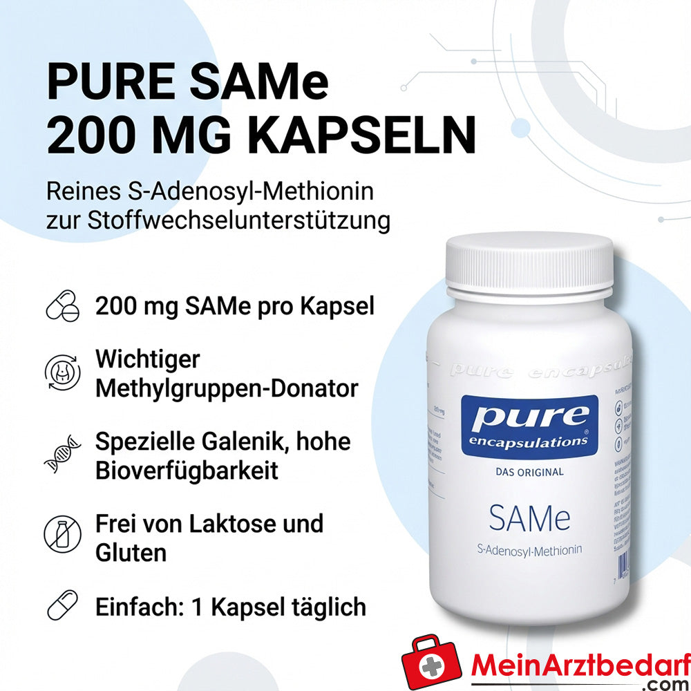 Pure Encapsulations SAMe (S-Adenosyl-Methionine) 200 mg Capsules 60 Capsules