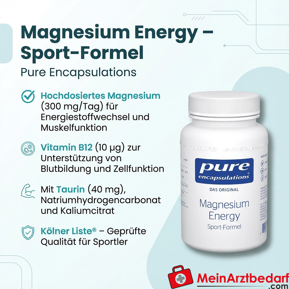 Pure Encapsulations Magnesium Energy 300 mg Magnesium, Vitamin B12 10 µg Kapseln