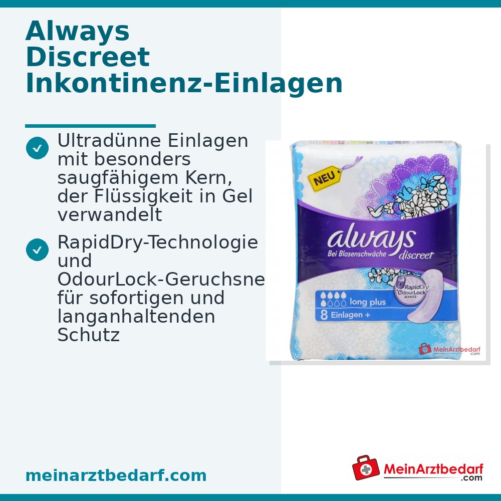Always Discreet incontinentie-inleggers+ Lang Plus 8 stuks