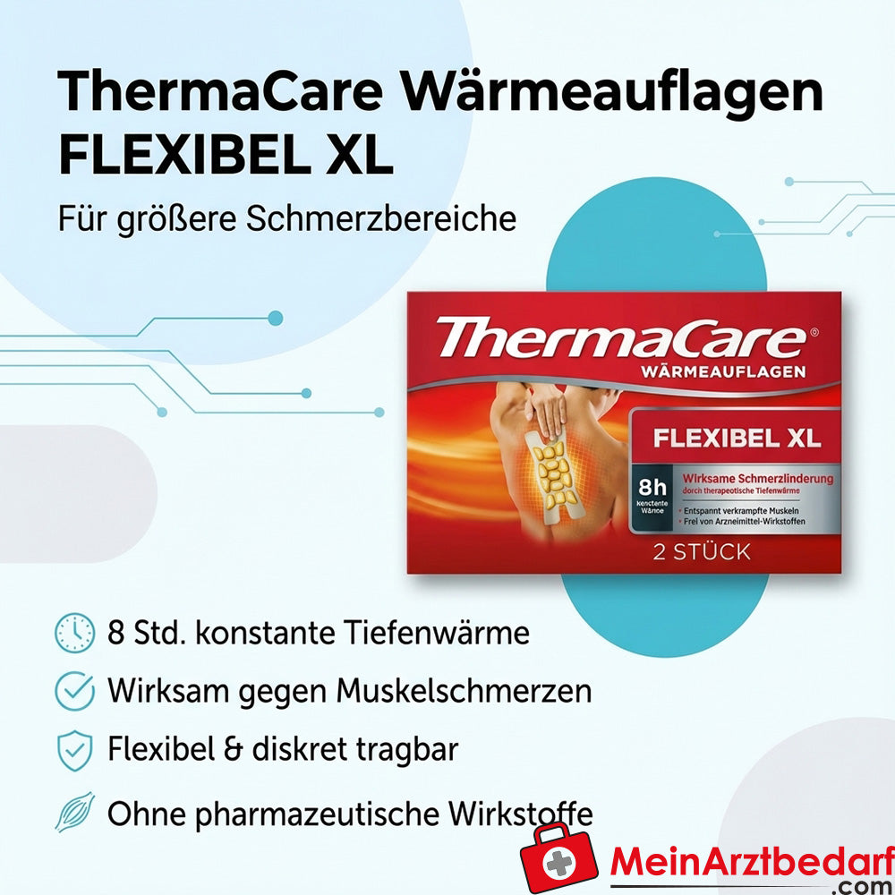 ThermaCare Wärmeauflagen für größere Schmerzbereiche 8 Std. Tiefenwärme Wärmepflaster 2 Stück