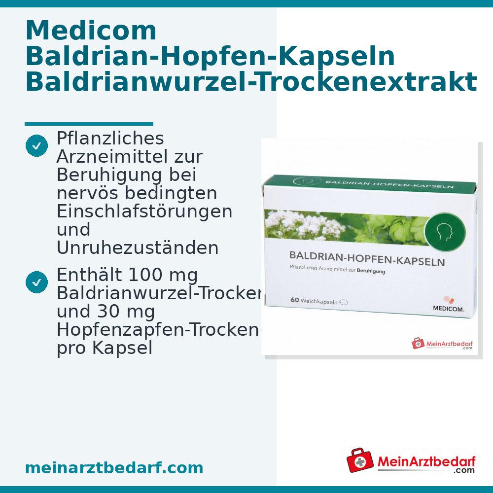 Capsule di Valeriana e Luppolo (Valeriana & Luppolo) farmaco a base di erbe, 60 pz.
