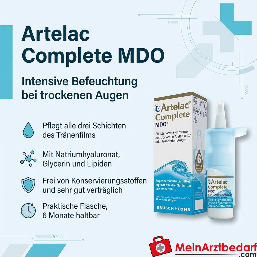 Artelac Complete MDO 0,24% Natriumhyaluronat Augentropfen 10 ml