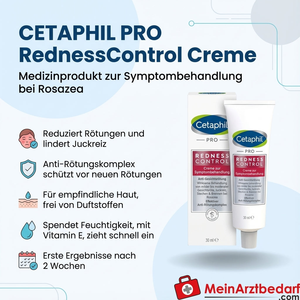 CETAPHIL PRO RednessControl Creme Medizinprodukt gegen Gesichtsrötungen (Rosazea) 30 ml