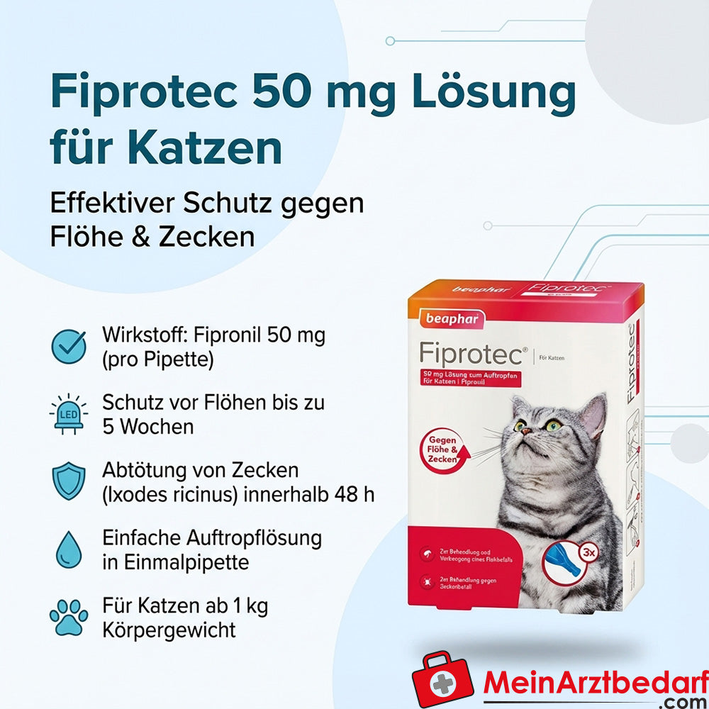 Fiprotec 50mg Katzen 3 x 0.50 ml