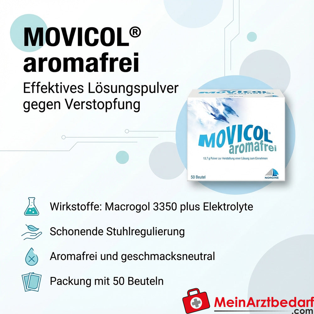 MOVICOL® smaakvrije macrogol 3350 + elektrolyten oplossing poeder 50 sachets