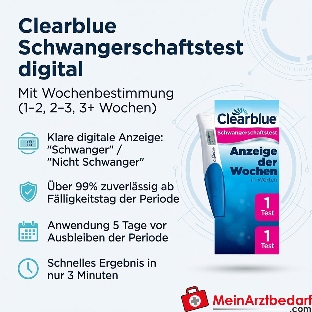 Clearblue Test ciążowy cyfrowy z określeniem tygodnia 1 szt.