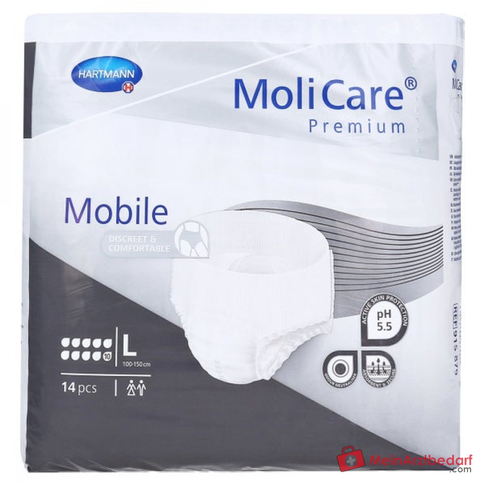 Hartmann MoliCare Premium Mobile 8 druppels wegwerpluier maat L, 56 stuks