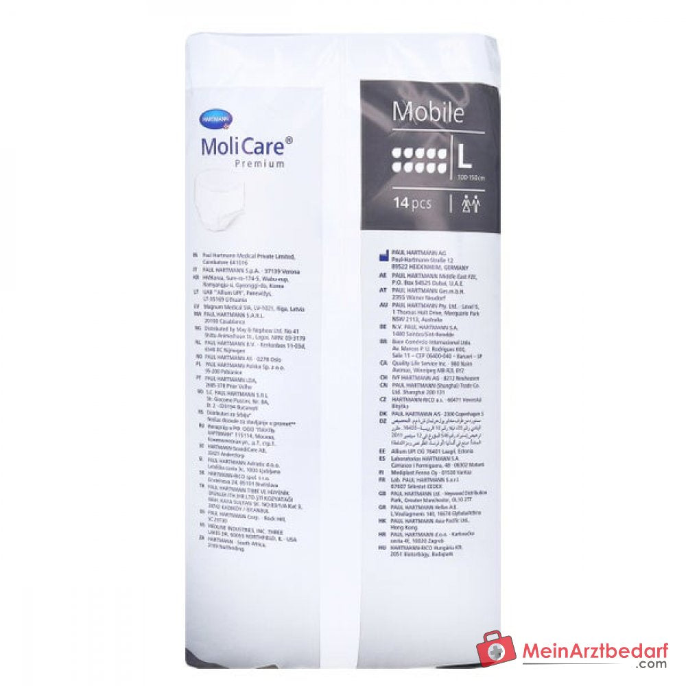 Hartmann MoliCare Premium Mobile 8 druppels wegwerpluier maat L, 56 stuks