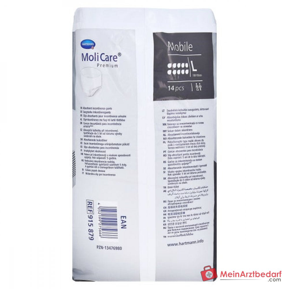 Hartmann MoliCare Premium Mobile 8 druppels wegwerpluier maat L, 56 stuks