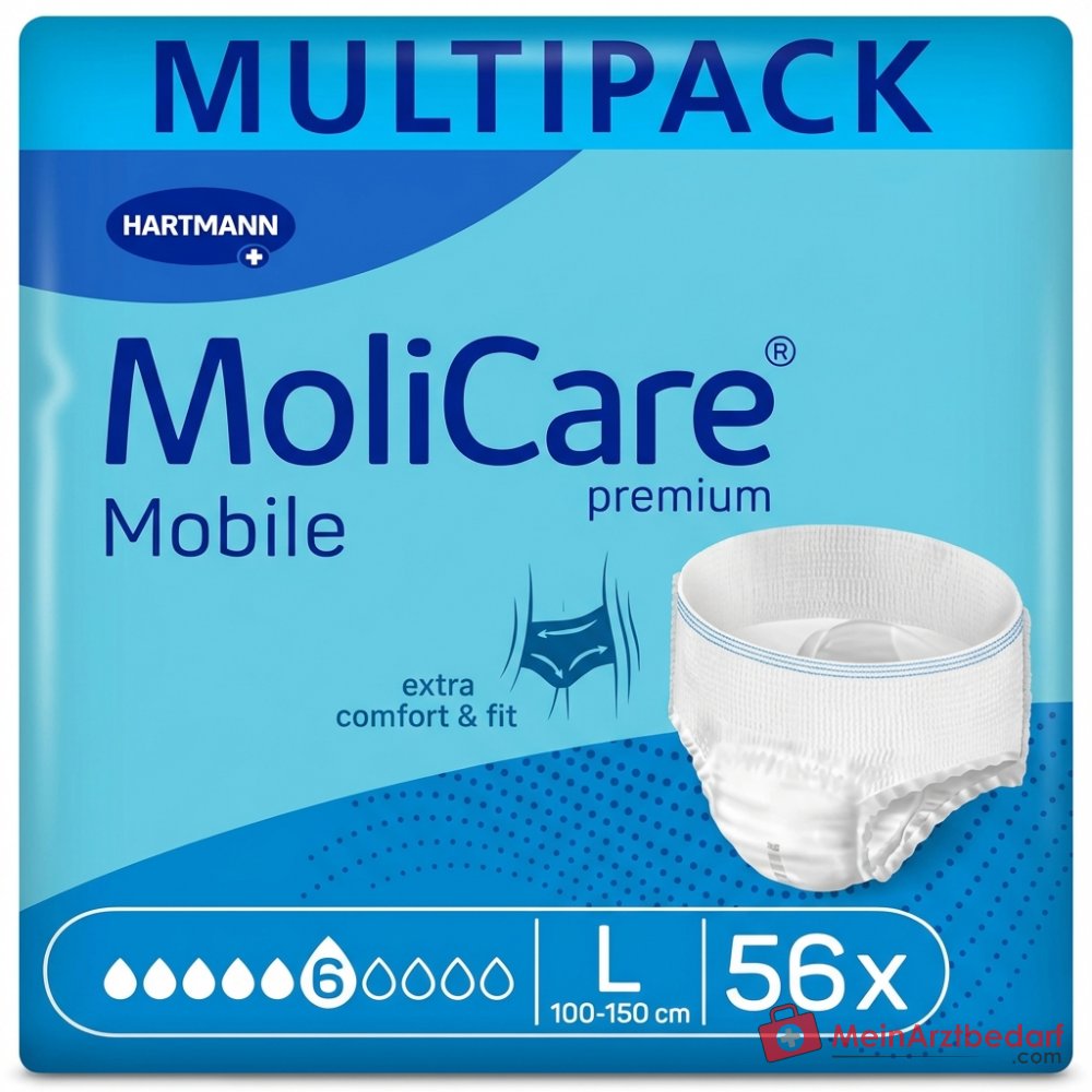 Hartmann MoliCare Premium Mobile 8 druppels wegwerpluier maat L, 56 stuks