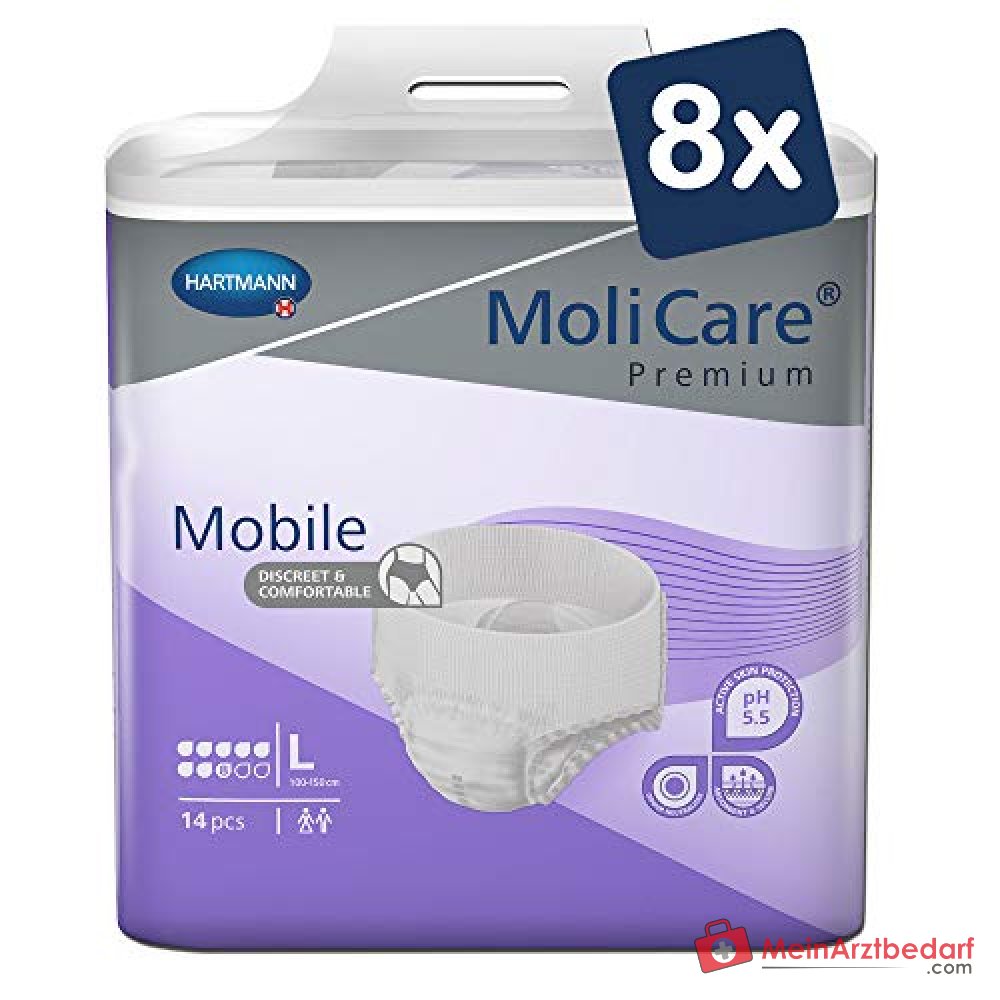 Hartmann MoliCare Premium Mobile 8 druppels wegwerpluier maat L, 56 stuks