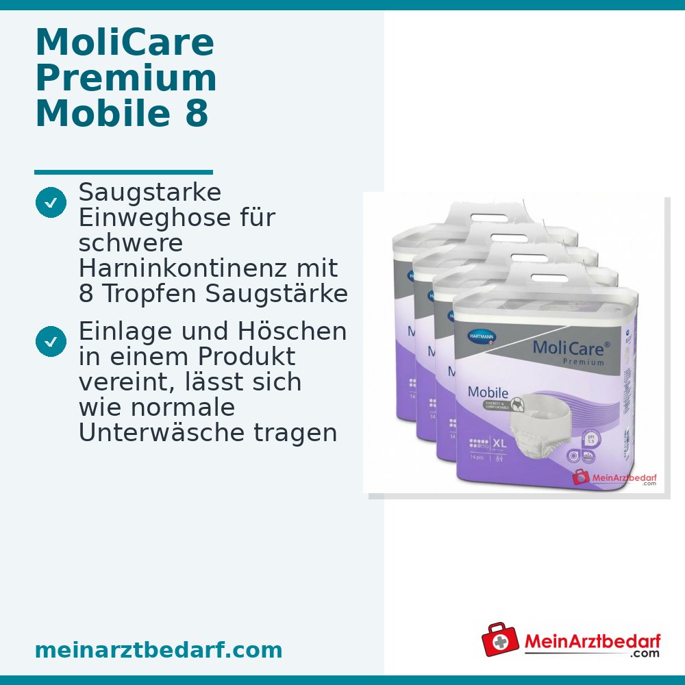 MoliCare Premium Mobile 8 druppels wegwerpluier XL, 56 st.
