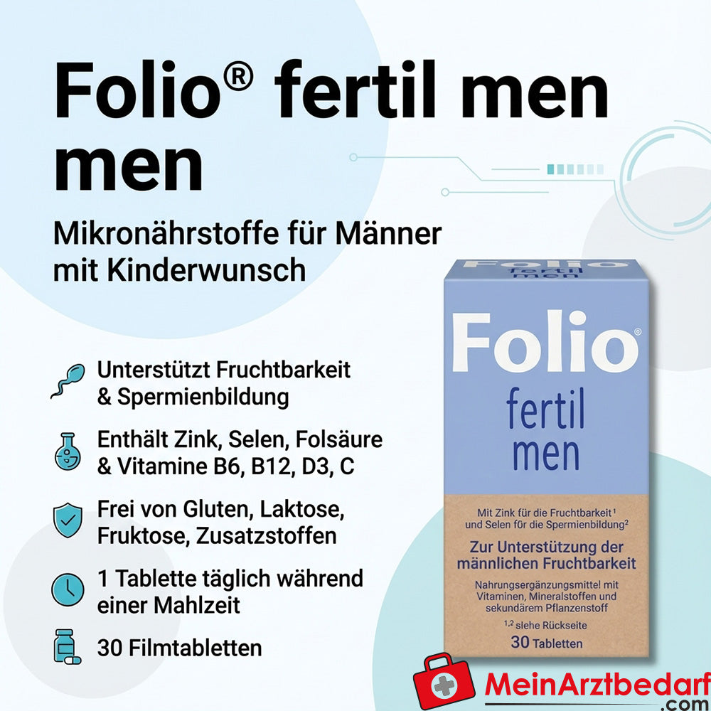 Folio® fertil men avec zinc, sélénium & acide folique comprimés pelliculés 30 pcs.