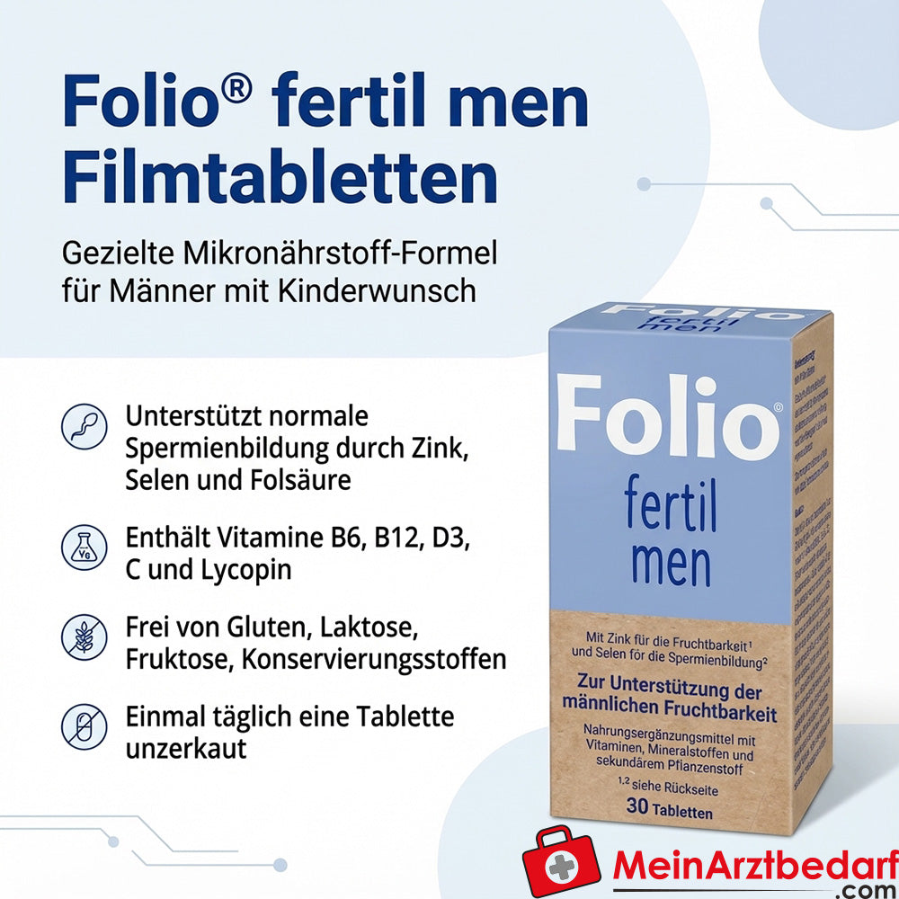 Folio® fertil men avec zinc, sélénium & acide folique comprimés pelliculés 30 pcs.