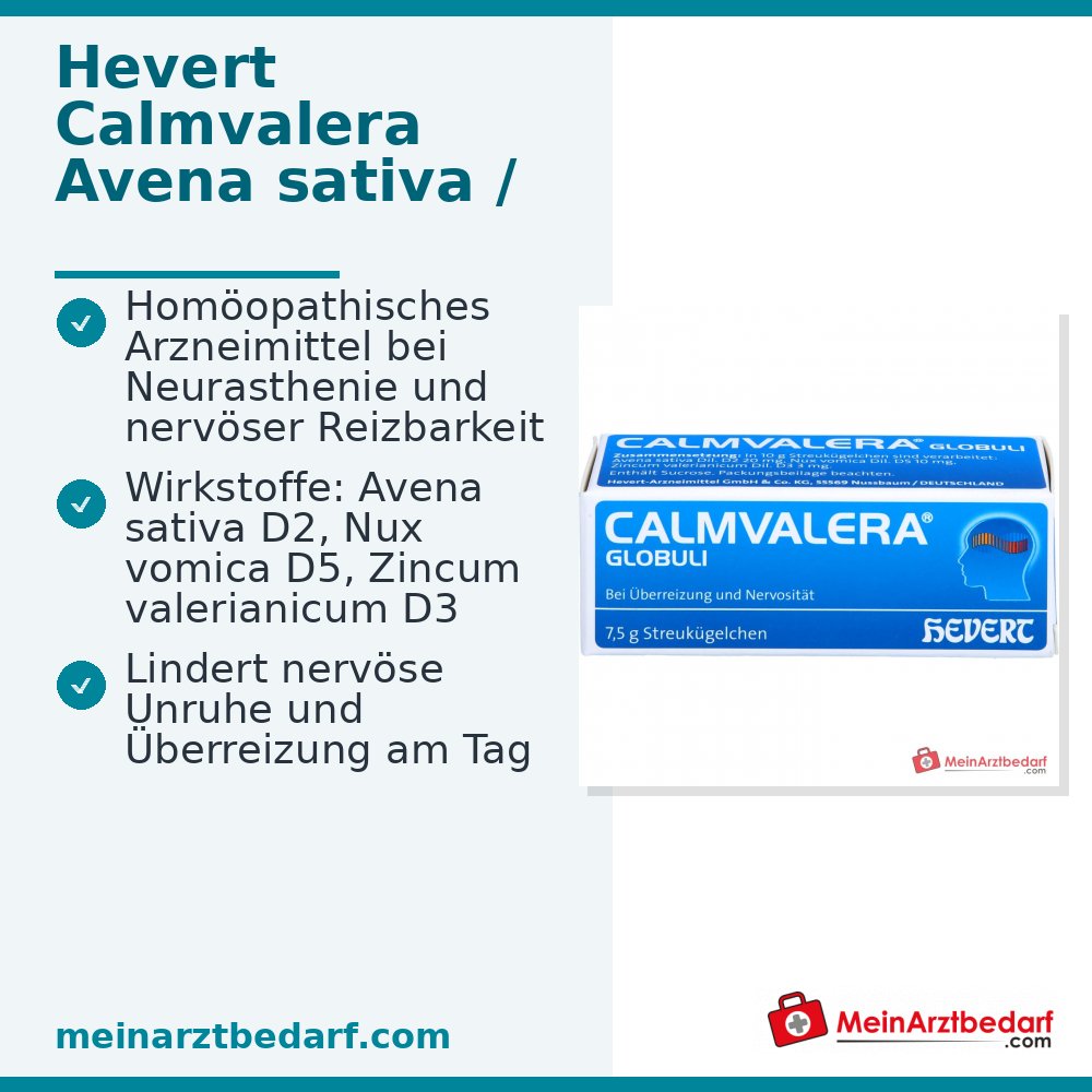 Calmvalera glóbulos Avena sativa D2, Nux vomica D5, Zincum valerianicum D3 7,5 g