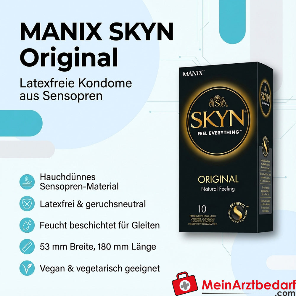 MANIX SKYN Original Kondome latexfrei Sensopren 53 mm 180 mm