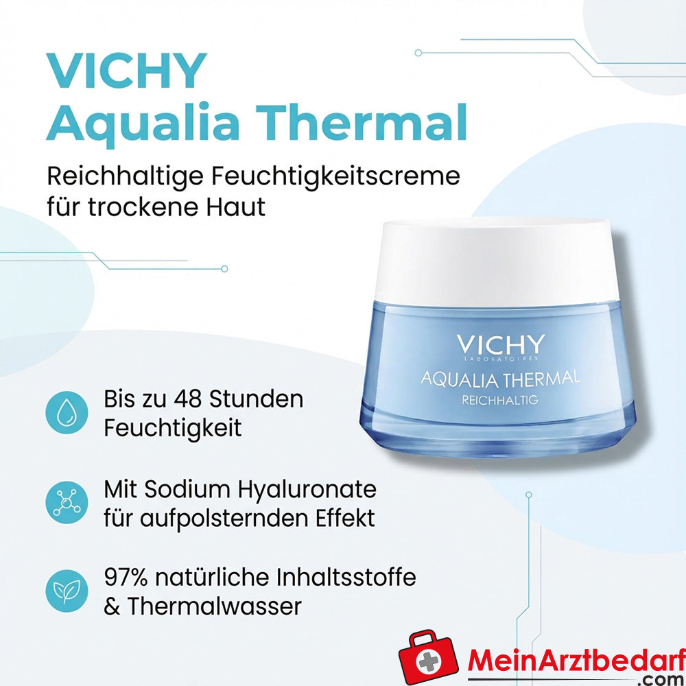 VICHY Aqualia Thermal Crema Idratante Ricca con Hyaluron, vasetto 50 ml