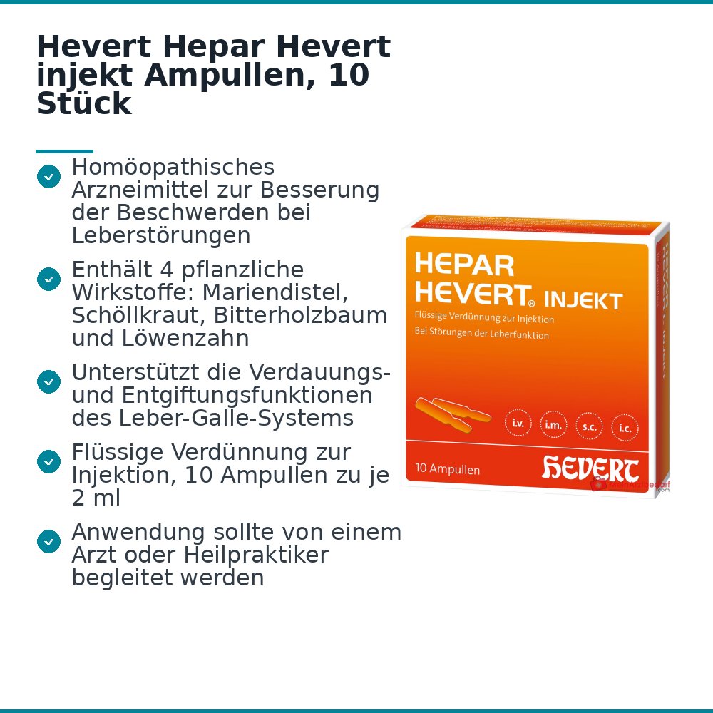 Hevert Hepar Injekt Ampułki, 10 sztuk