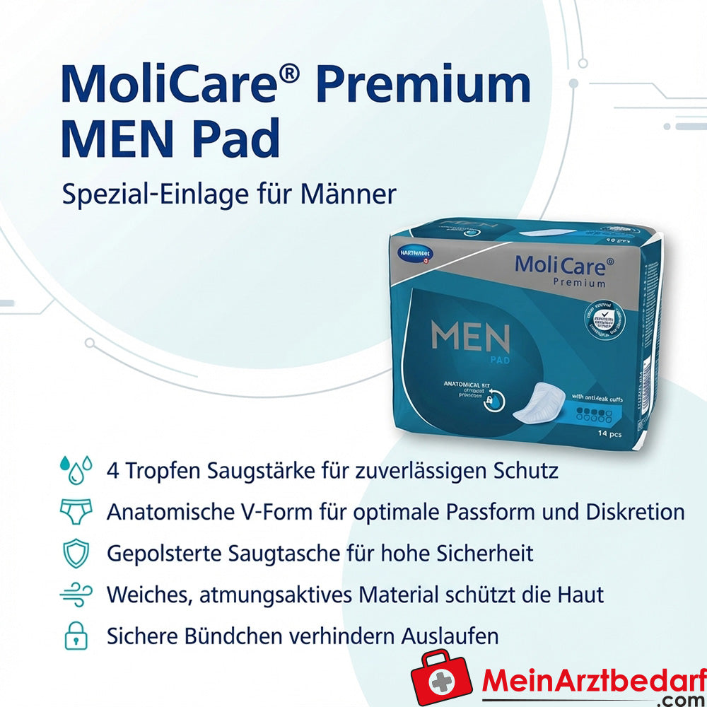 MoliCare Premium MEN Pad 4 gocce per uomini con incontinenza da lieve a moderata