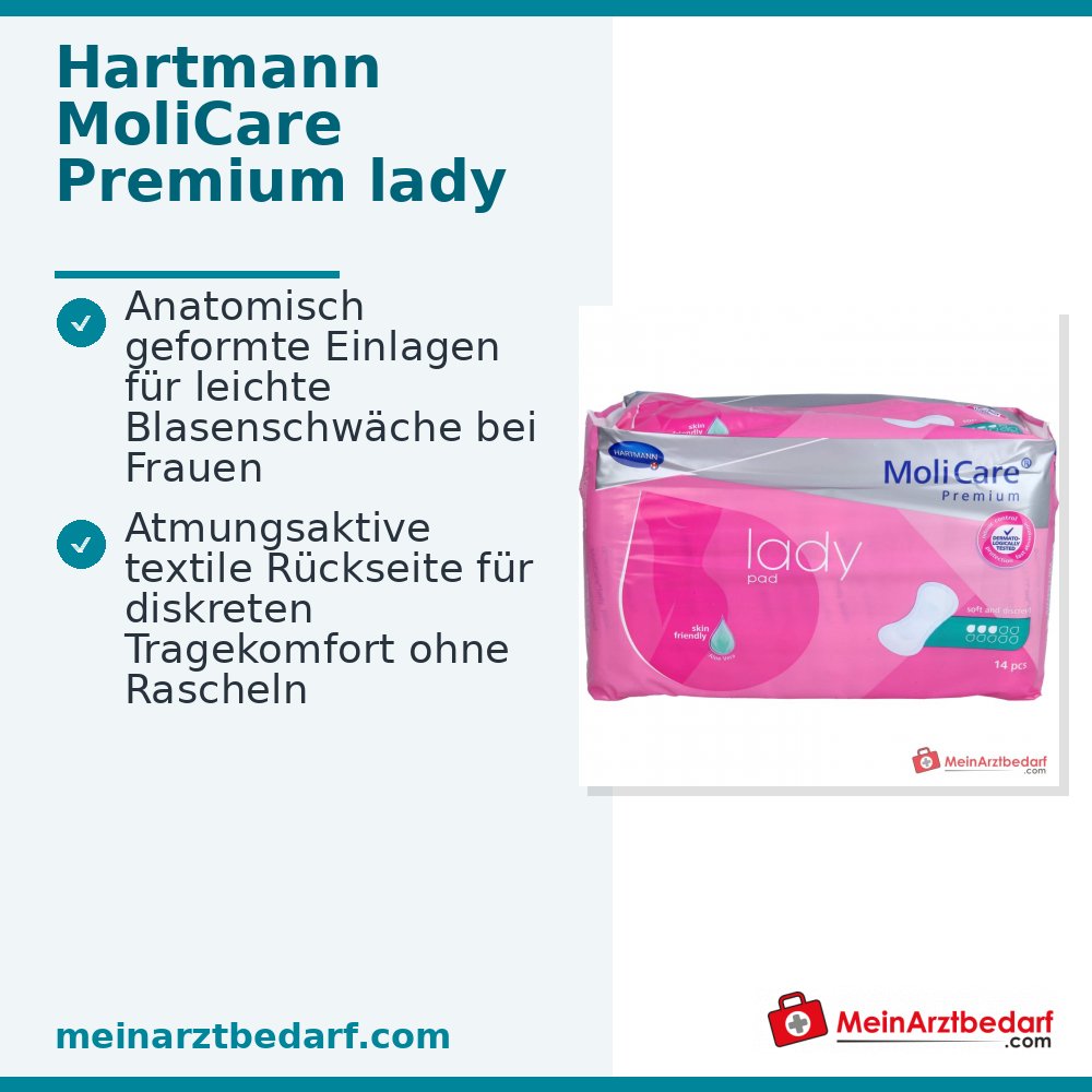 Hartmann MoliCare Premium lady pad 3 Tropfen Inkontinenzeinlagen, 168 Stück