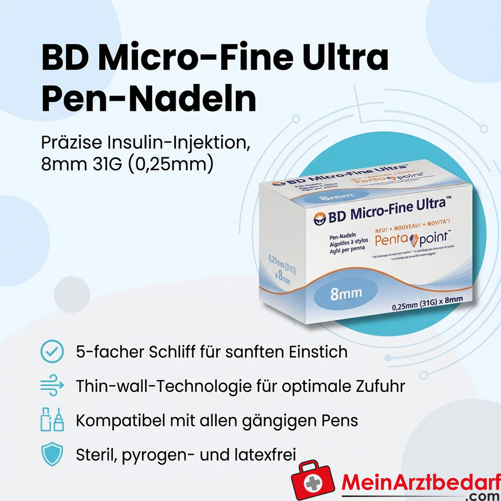 BD Micro-Fine Ultra Pen-Nadeln 8 mm 31G 105 Stück