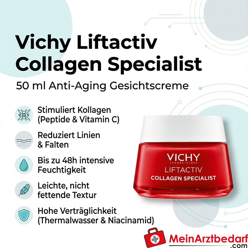 Vichy Liftactiv Collagen Specialist Gesichtscreme mit Palmitoyl‑Peptiden & Vitamin C 50 ml