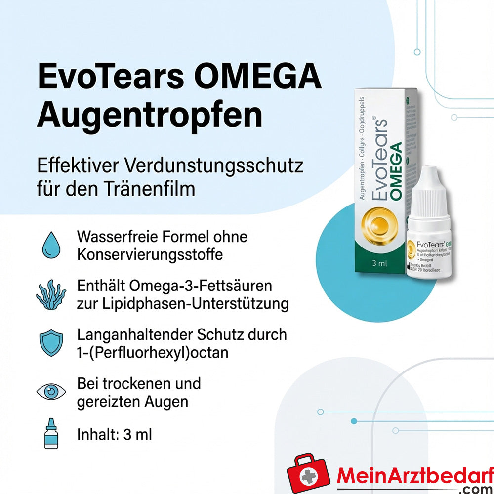 EvoTears OMEGA 1-(Perfluorhexyl)octan Omega-3 Augentropfen wasserfrei 3 ml