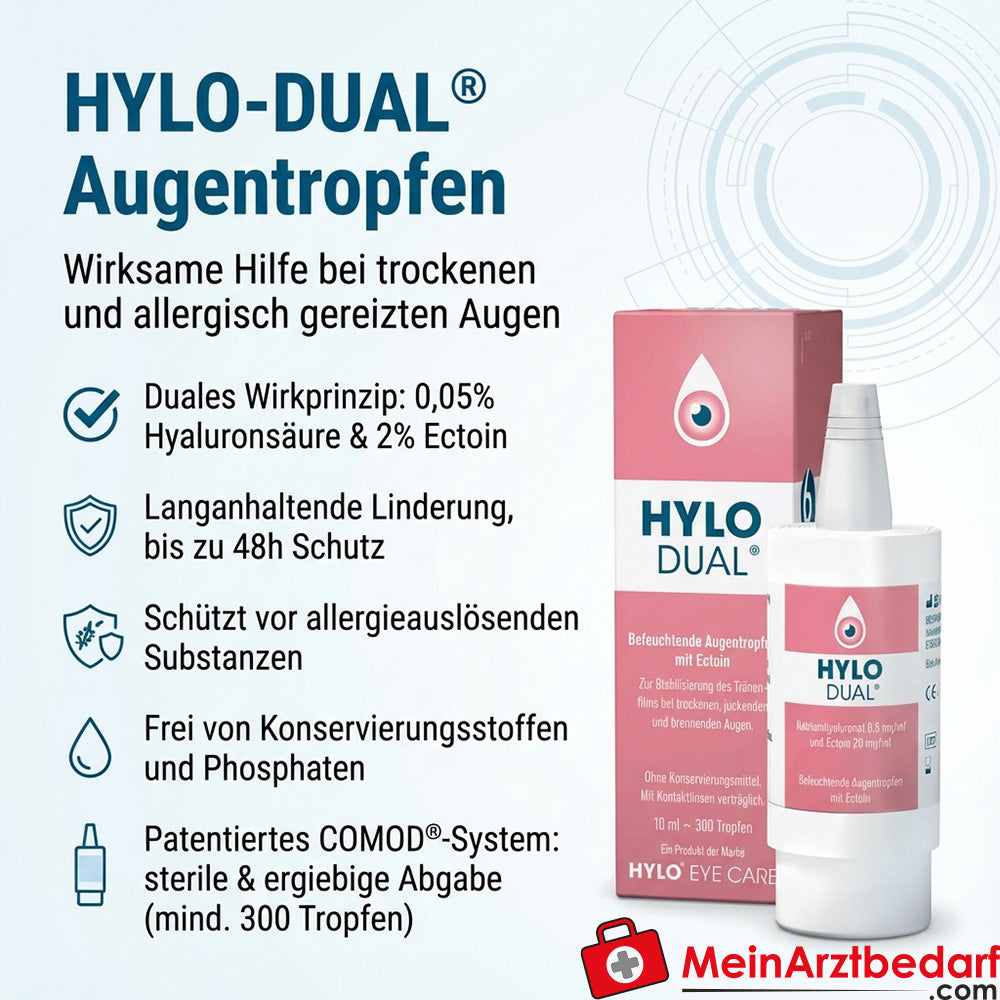 HYLO-DUAL collirio 2% ectoina e 0,05% acido ialuronico 10 ml