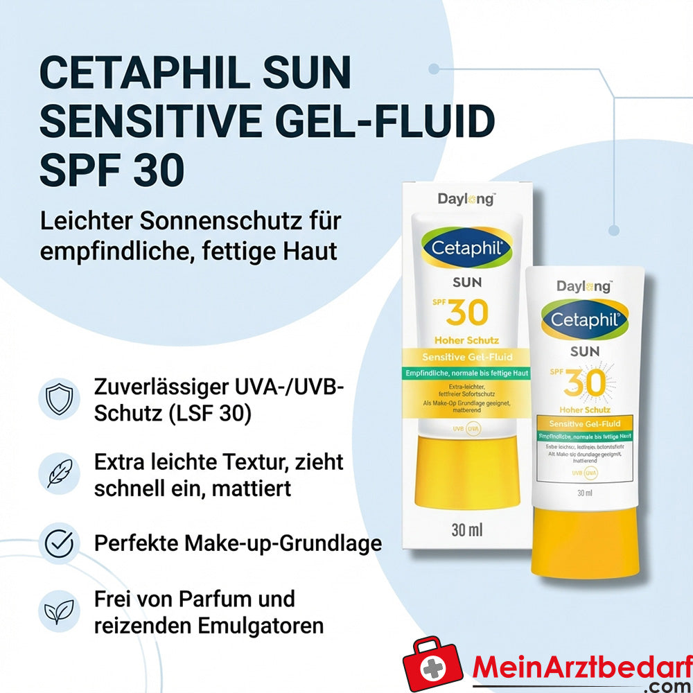 CETAPHIL Sun Sensitive Gel‑Fluid SPF 30 Sonnenschutz Gesicht 30 ml