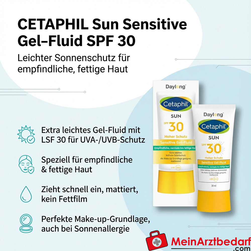 CETAPHIL Sun Sensitive Gel‑Fluid SPF 30 Sonnenschutz Gesicht 30 ml