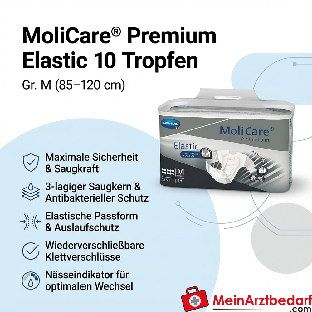 MoliCare Premium Elastic 10 druppels incontinentieslip maat M (85-120 cm)