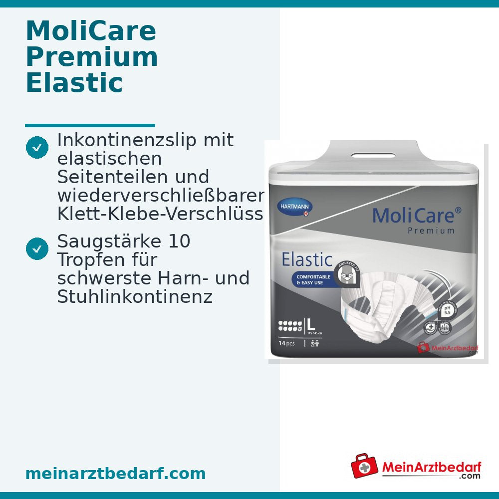 MoliCare Premium Elastic incontinentieslip 10 druppels maat L, 4x14 stuks