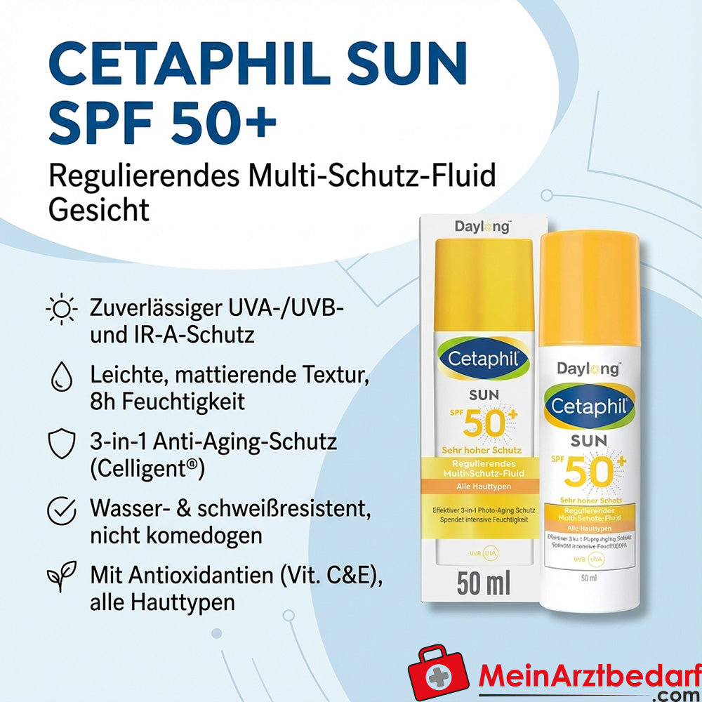 CETAPHIL SUN Regulating Multi-Protection Fluid SPF 50+ Protezione solare del viso 50 ml