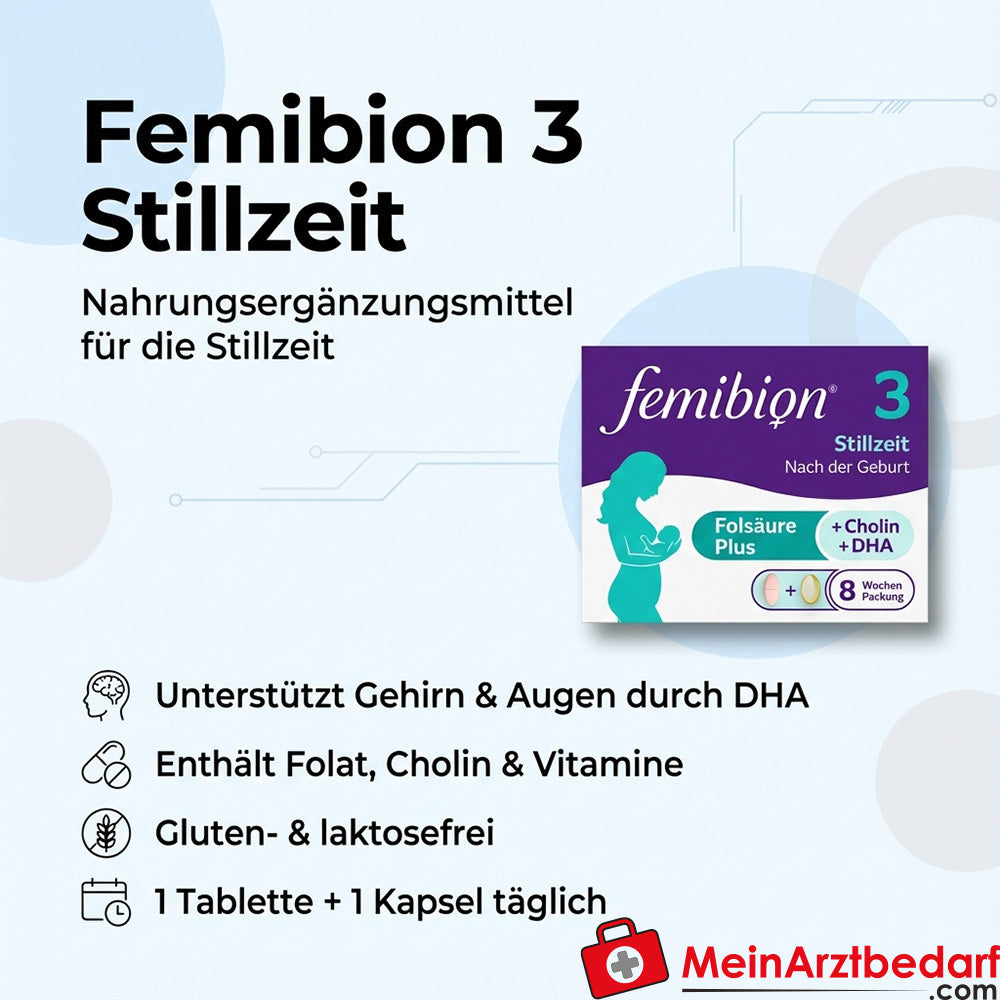 Femibion 3 Lactancia Folato 400 µg + DHA Comprimidos y Cápsulas 56/56 Cápsulas
