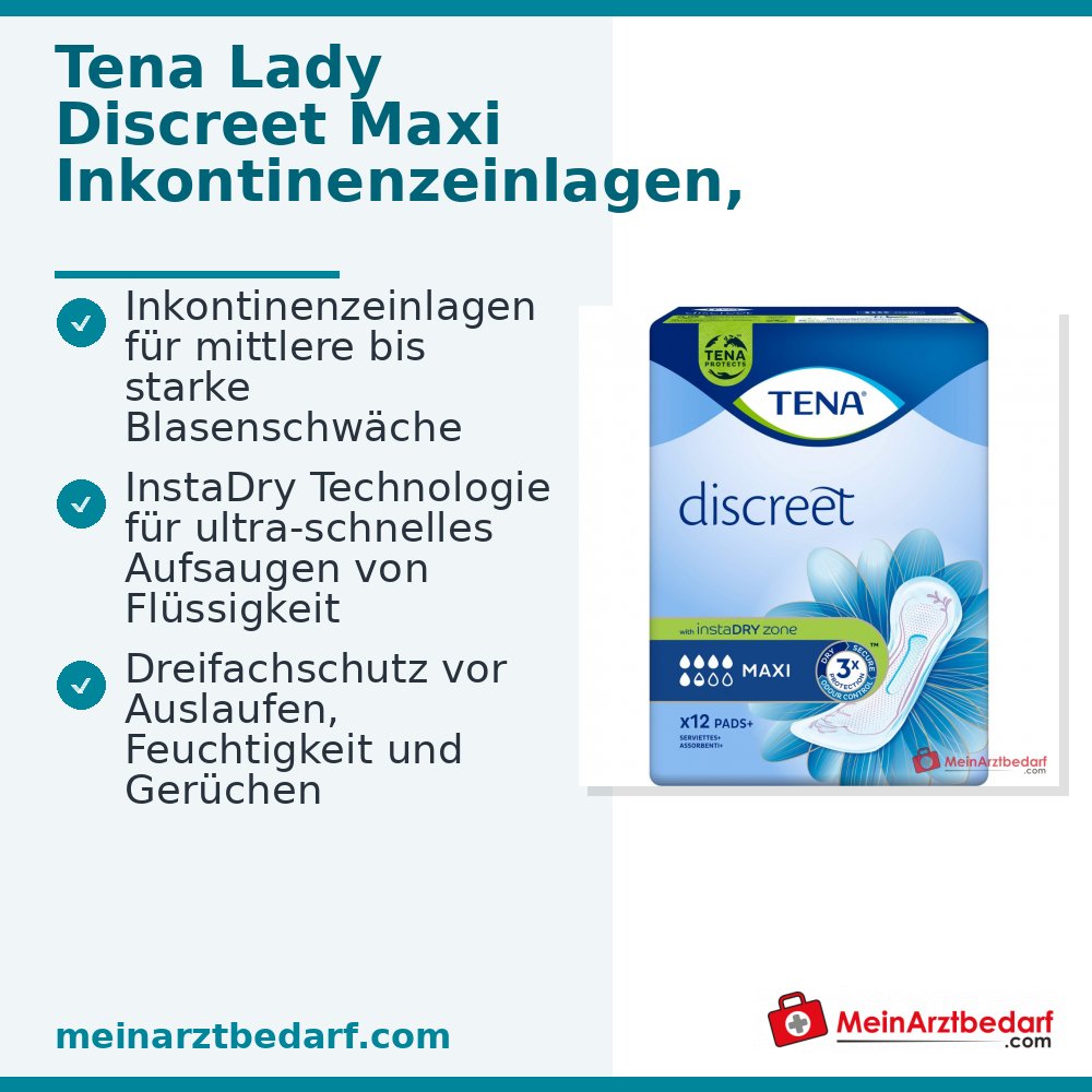 Tena Lady Discreet Maxi Incontinentieverbanden, 144 st.