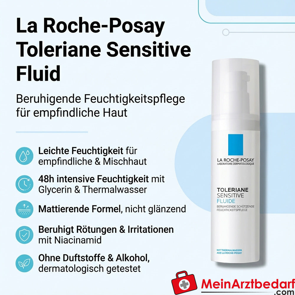 La Roche Toleriane Fluido Sensible Niacinamida 40 ml para pieles mixtas y grasas
