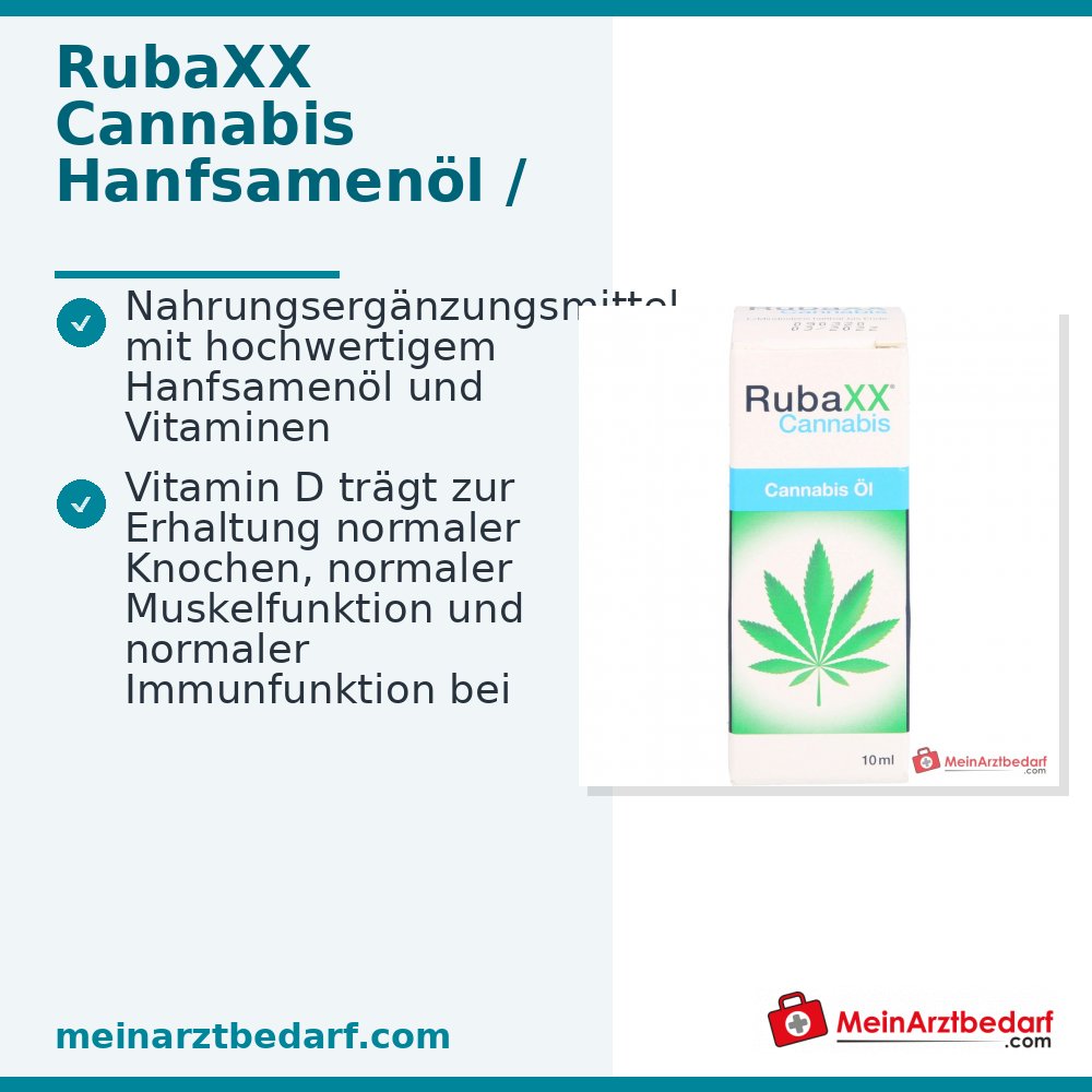 RubaXX Cannabisolie Cannabiszaadolie Vitamine D 20 µg Vitamine E-olie 10 ml