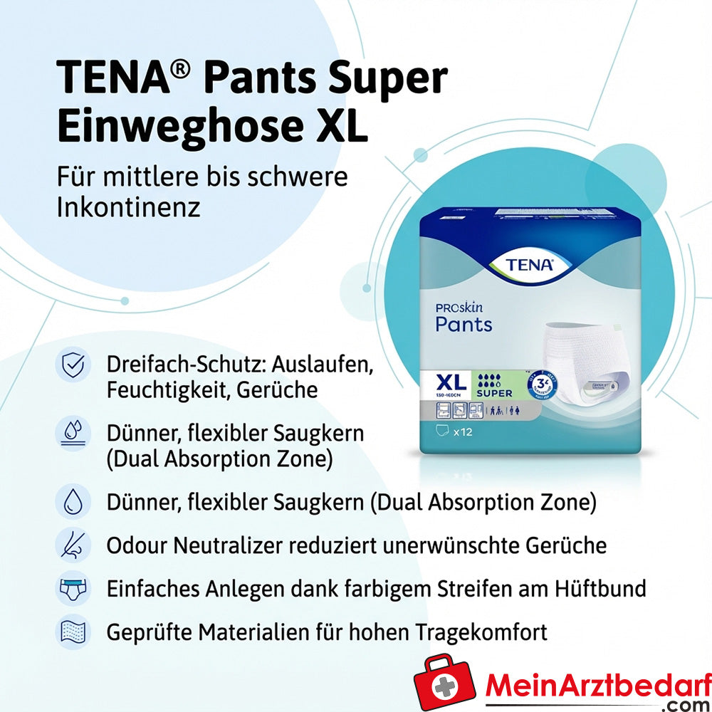 TENA Pants Super Einweghose Gr. XL Einweg-Slip für mittlere bis schwere Inkontinenz