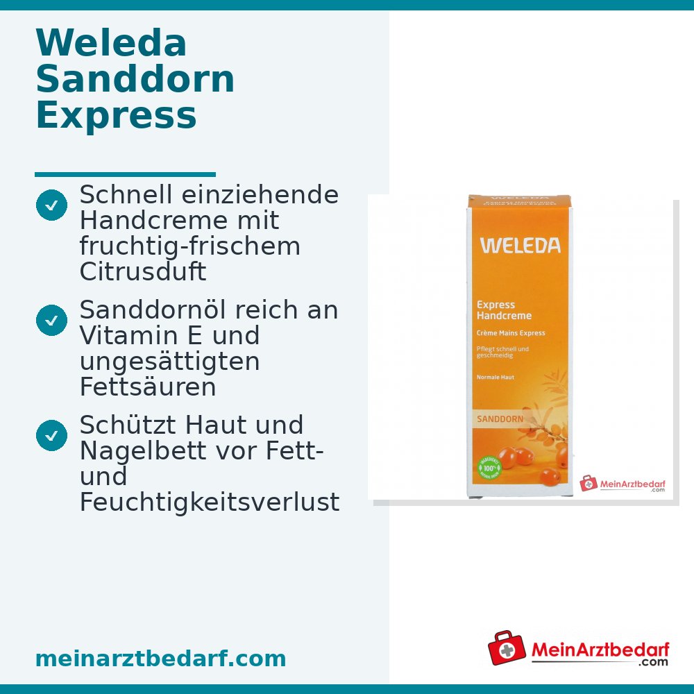 Weleda Sanddorn Express Handcreme Creme, 50 ml
