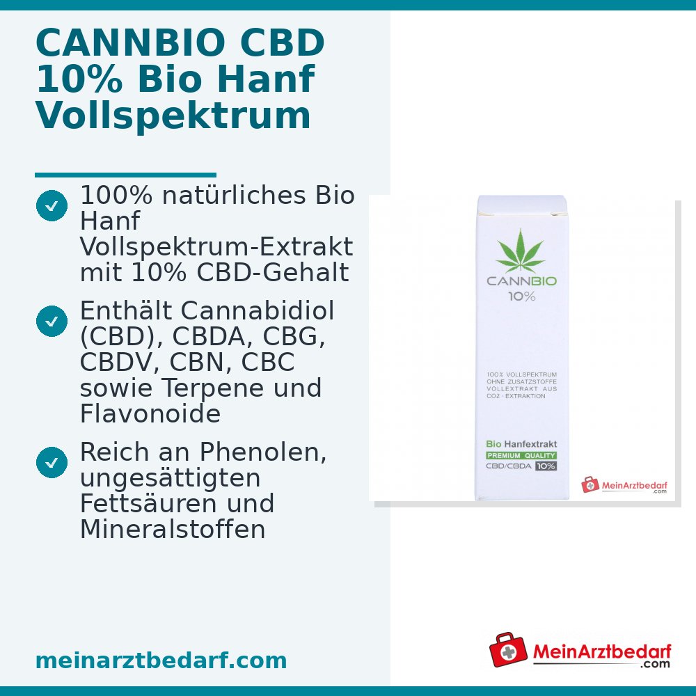 CANNBIO CBD 10% Bio Vollspektrum-Öl Tropfen