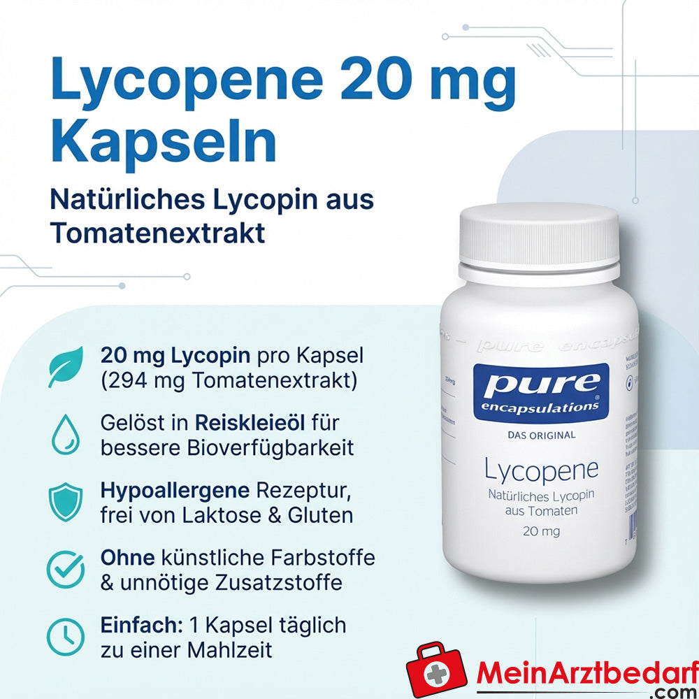 Pure Encapsulations Lycopeen 20 mg Capsules (Tomatenextract) 60 Capsules