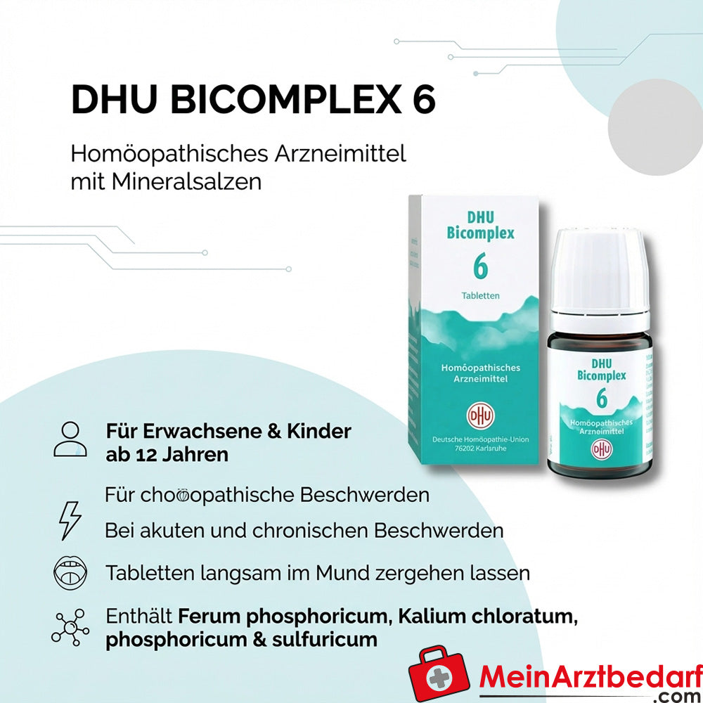 DHU Bicomplex 6 Ferum phosphoricum D12, Kalium chloratum/phosphoricum/sulfuricum D6 Tabletten
