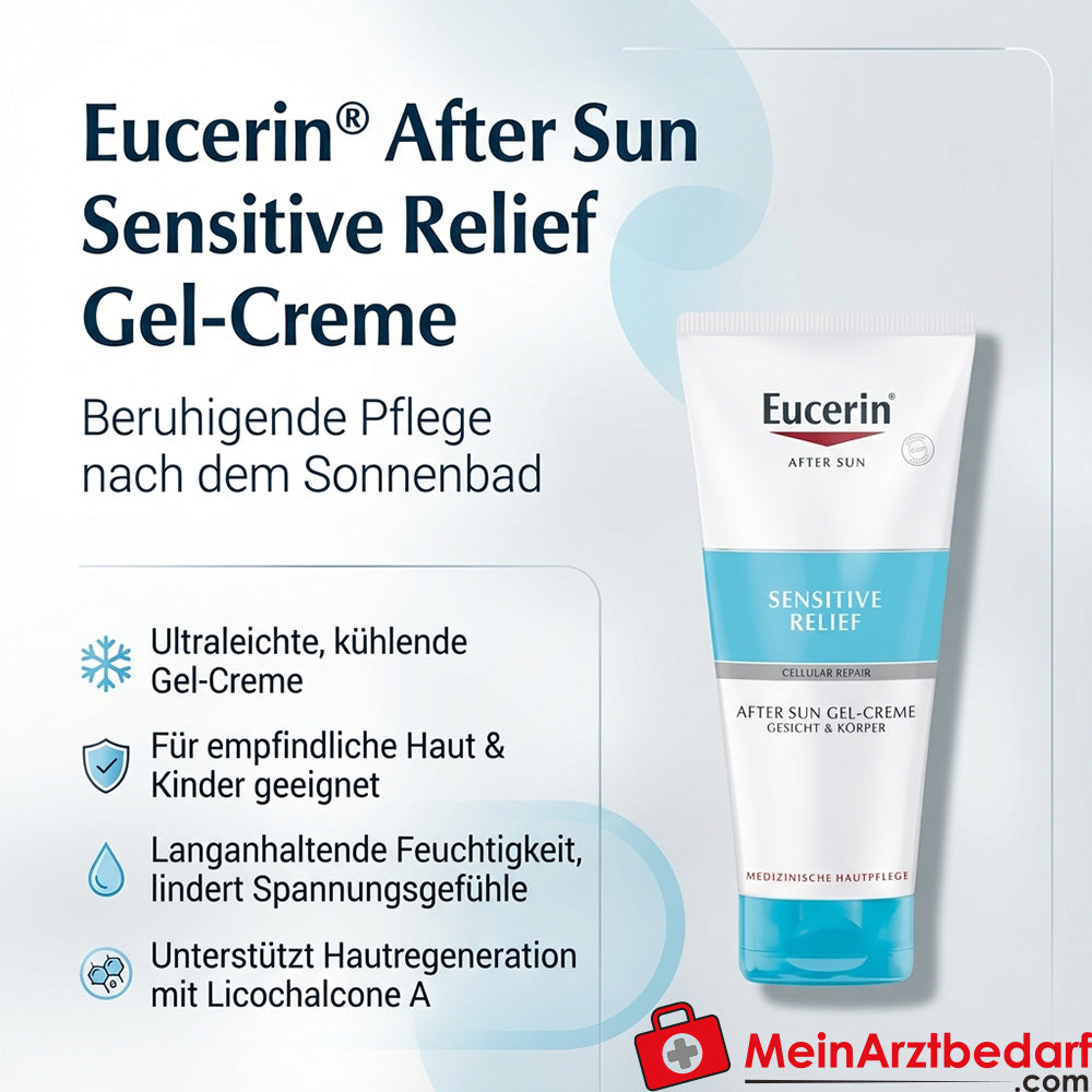Eucerin After Sun Sensitive Relief Gel-Crema con Dexpantenol y Licochalcona A 200 ml