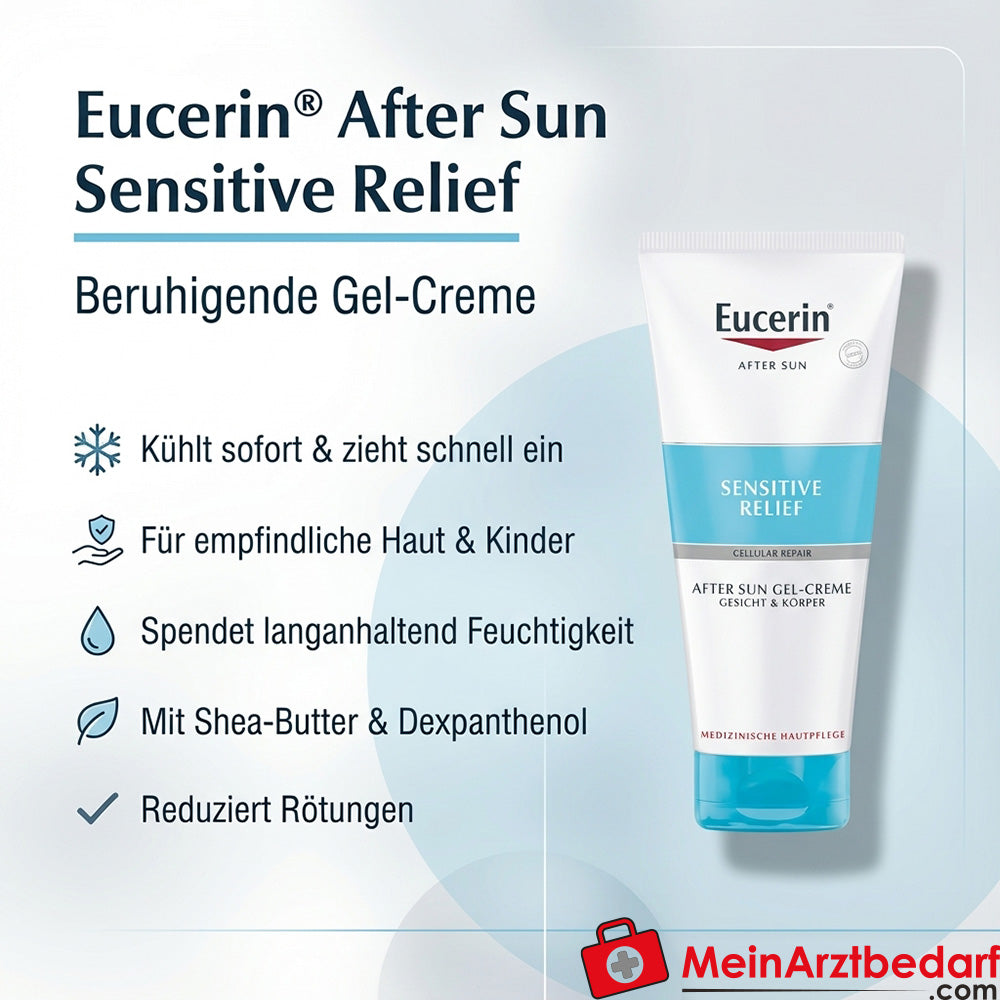 Eucerin After Sun Sensitive Relief Gel-Crema con Dexpantenol y Licochalcona A 200 ml